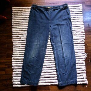 ST. JOHN (16) High Rise Distressed Denim Blue Side Zip Jeans